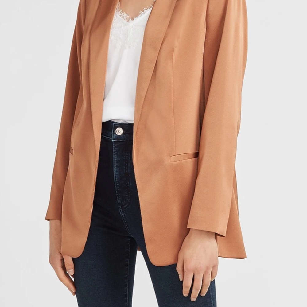 Satin Notch Lapel Boyfriend Blazer NWT